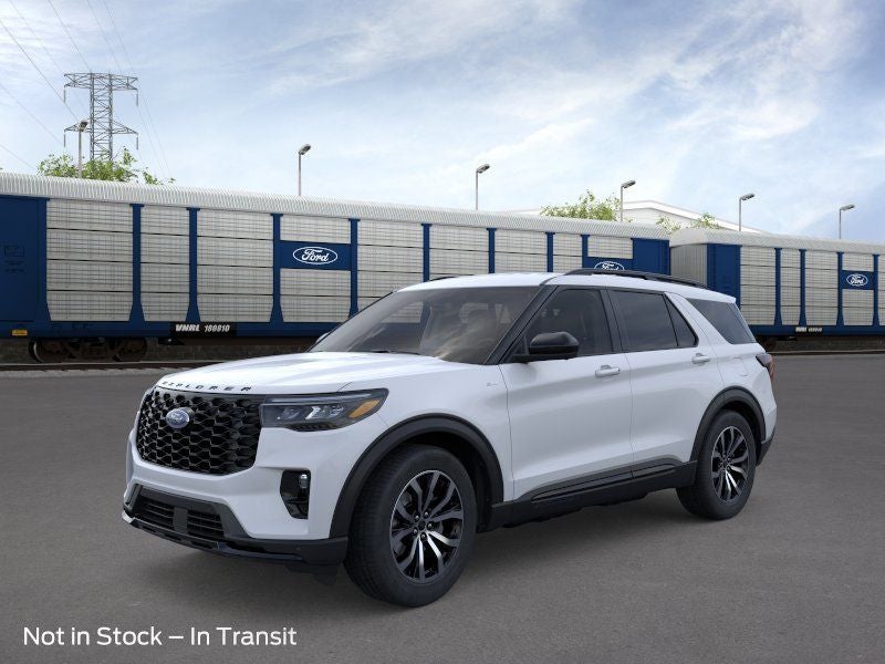 2026 Ford Explorer ST-Line in Space White Metallic — front three-quarter view