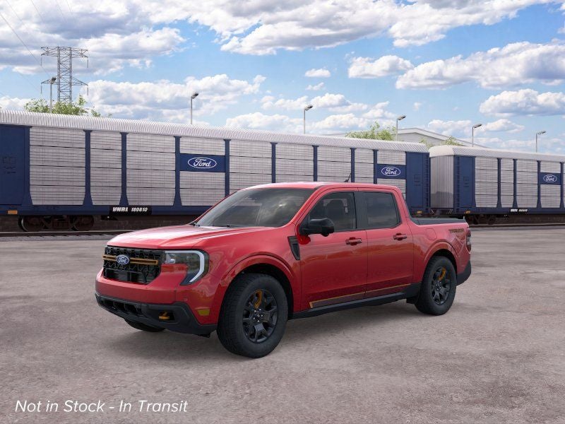 2026 Ford Maverick Tremor in Ruby Red Metallic Tinted Clearcoat — front three-quarter view